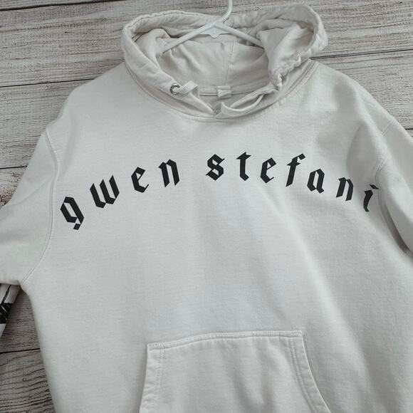 Gwen Stefani Checkerboard Print Hoodie Sweatshirt Adult Medium White Independent - Picture 3 of 9
